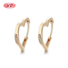 Fashion Jewelry Wholesale In Stock Fashion Buckle Brass Heart-Shaped Earrings For Women'S Parties