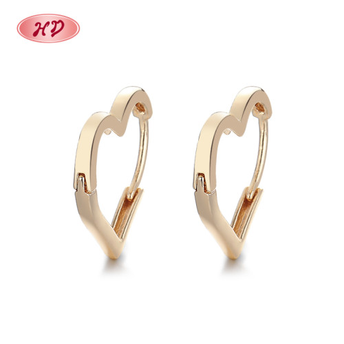 Fashion Jewelry Wholesale In Stock Fashion Buckle Brass Heart-Shaped Earrings For Women'S Parties