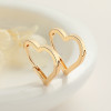 Fashion Jewelry Wholesale In Stock Fashion Buckle Brass Heart-Shaped Earrings For Women'S Parties