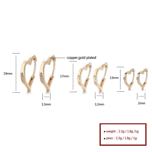 Hd Accessories High Quality 18K Gold Jewelry Wholesale Heart Shaped Earrings