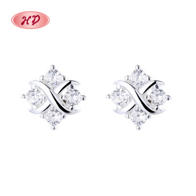 Trend New Square Unique Design 925 Silver Luxury Women's Hot Sale Stud Earrings