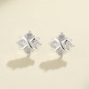 Trend New Square Unique Design 925 Silver Luxury Women's Hot Sale Stud Earrings