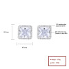 Hot Sale stud earrings Wholesale Shining Charm Square Zircon 925 Sterling Silver Earrings