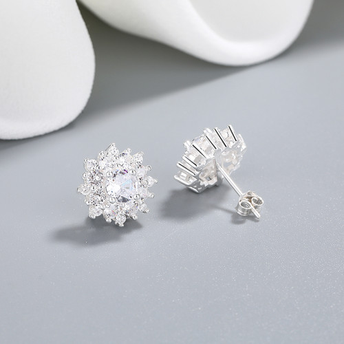 Hengdian Fine Jewelry Wholesale Aaa Cubic Zirconia 925 Sterling Silver Earrings