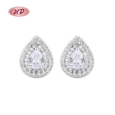 Fine Jewelry For Women Water Aaa Cubic Zirconia 925 Silver Stud Earrings