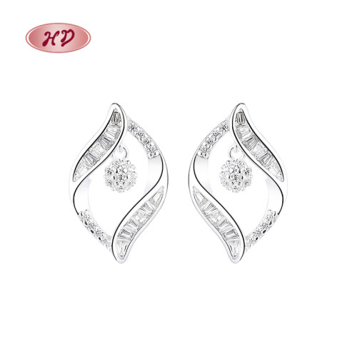 Fine Jewelry Unique And Elegant Accessory Cubic Zirconia S925 Silver Eye Stud Earrings