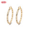 Vintage Style Jewelry Wholesale Circular Design  Fashion Accessories 18K Gold-Plated Hoop Earrings