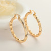 Vintage Style Jewelry Wholesale Circular Design  Fashion Accessories 18K Gold-Plated Hoop Earrings