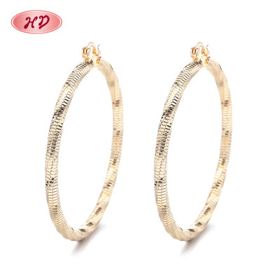 18K Gold Jewelry Wholesale Fashion Jewelry For Ladies 6 Cm Distinctive Earrings