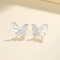 Hengdian Women Fine Jewelry Supplier Cubic Zirconia Butterfly Silver Earrings 925 Sterling