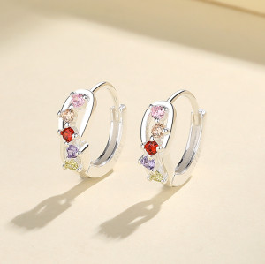 New Arrival Earrings For Gifts Colorful Silver Plating Cubic Zirconia Fine Jewelry For Women