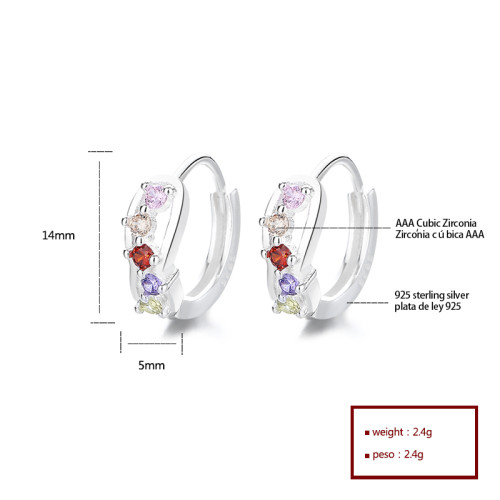 New Arrival Earrings For Gifts Colorful Silver Plating Cubic Zirconia Fine Jewelry For Women