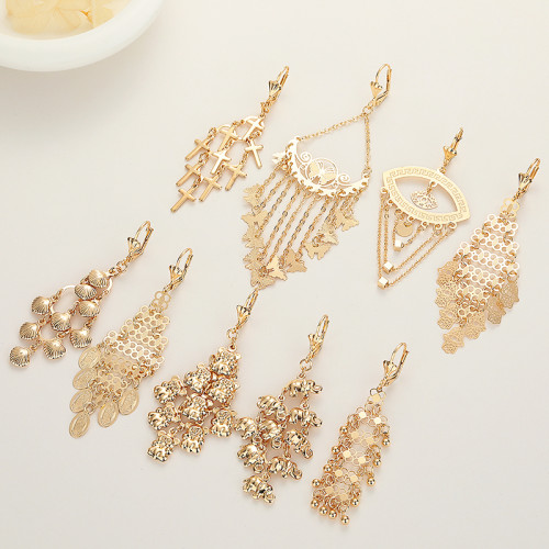 Vintage Style Jewelry Wholesale New Arrival 18K Gold Brass Religious Drop Earrings For Women