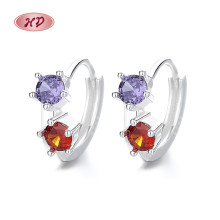 Fine Jewelry Wholesale Accessories Fashionable And Versatile Multi Zircon Silver Earrings