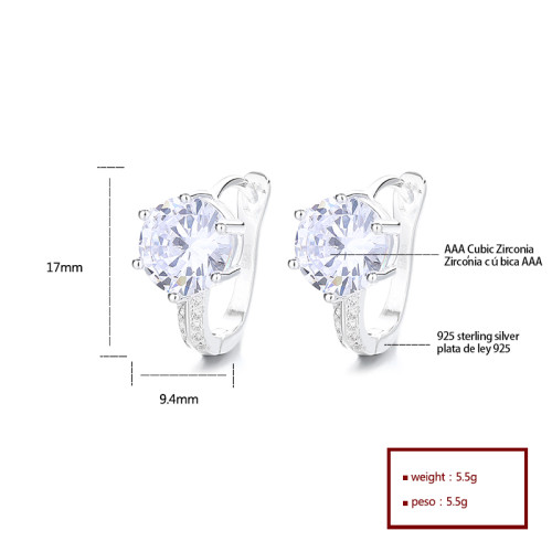 Country Jewelry Wholesale For Women Aaa Cubic Zirconia Silver Earrings 925 Sterling