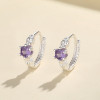 Purple Zircon Ladies' Gift Fashion Cz Jewelry Wholesale Versatile Stylish 925 Earrings