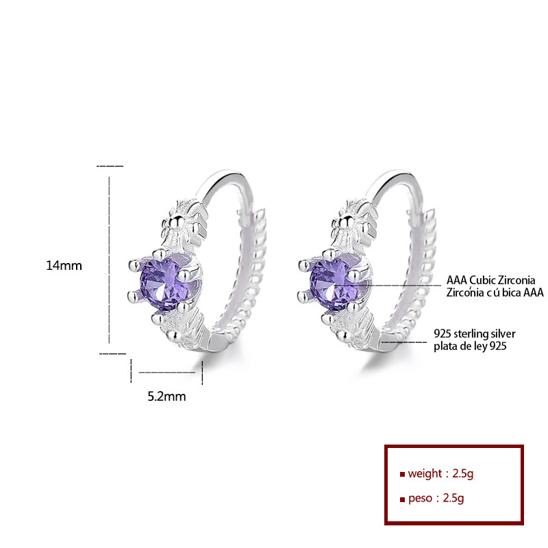 S925 Silver Zircon Earrings