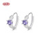 Purple Zircon Ladies' Gift Fashion Cz Jewelry Wholesale Versatile Stylish 925 Earrings