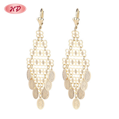 Vintage Style Jewelry Wholesale New Arrival 18K Gold Brass Religious Drop Earrings For Women