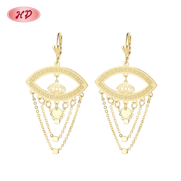 Hdfashion Eye Vintage Style Jewelry Wholesale 18K Gold Plated Earrings