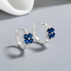 Blue Zircon Flower Hdfashion Cz Jewelry Wholesale 925 Silver Earrings