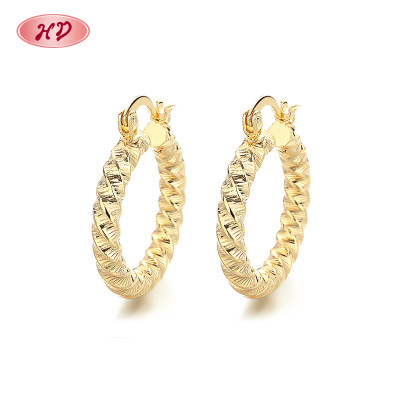 18K Plated High Quality Fine Jewelry Wholesale Cute Design Fashion Hoop Earrings