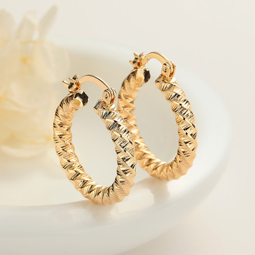 18K Plated High Quality Fine Jewelry Wholesale Cute Design Fashion Hoop Earrings