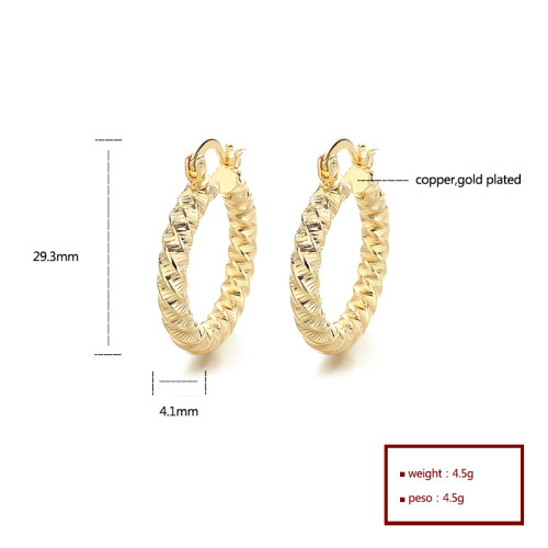 18K Plated High Quality Fine Jewelry Wholesale Cute Design Fashion Hoop Earrings