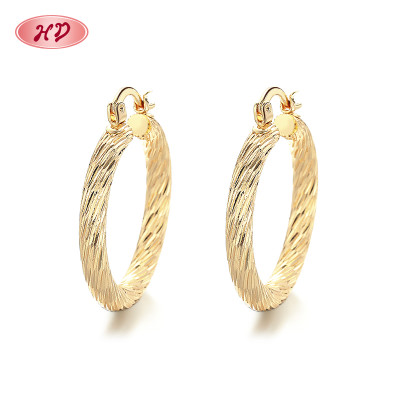 18K Gold Plated Vintage Style Fine Jewelry Hoop Earrings Wholesale Cute Earrings