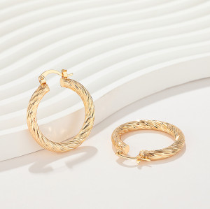 18K Gold Plated Vintage Style Fine Jewelry Hoop Earrings Wholesale Cute Earrings