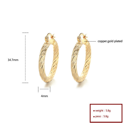 18K Gold Plated Vintage Style Fine Jewelry Hoop Earrings Wholesale Cute Earrings