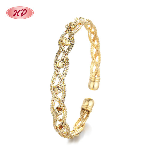 Pulsera brillante Joyería de moda de alta calidad al por mayor pulsera de mujer dorada de 18k