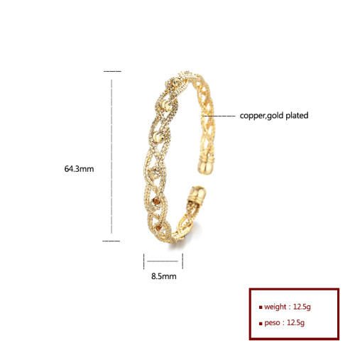 Pulsera brillante Joyería de moda de alta calidad al por mayor pulsera de mujer dorada de 18k