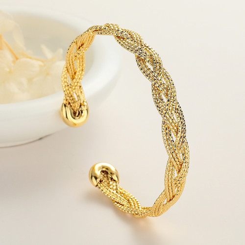 Pulsera de mujer de oro de Brazalete encantado al por mayor de joyas personalizadas sin flete