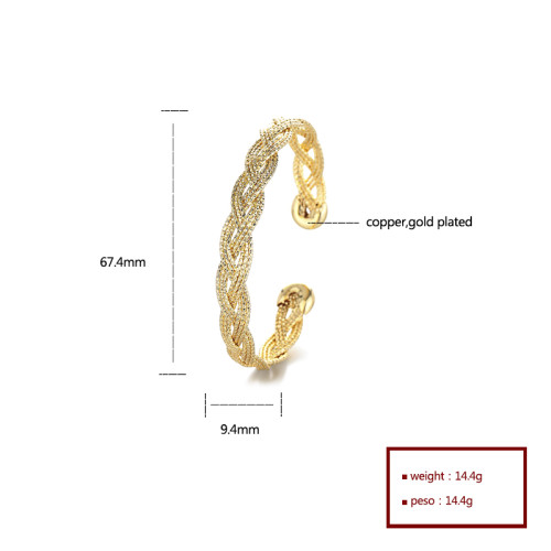 Pulsera de mujer de oro de Brazalete encantado al por mayor de joyas personalizadas sin flete