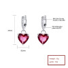 Joyas de moda en forma de corazón rosa chapadas en rodio retro 925 Sra. gotas de plata esterlina