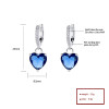 Joyas de la Sra. fahsion en forma de Corazón Azul 925 pendientes de plata esterlina