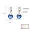 Hengdian Elegant Colored Zircon Sterling Silver Heart Drop Earrings For Wholesale Silver Plated Earrings