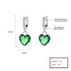 Fashion Jewelry For Women Vintage 925 Sterling Silver Zircon Green Heart Drop Earrings