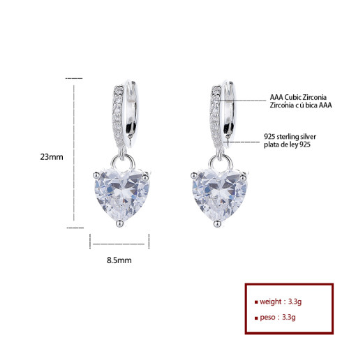 Custom Made Jewelry Wholesale 925 Sterling Silver Cubic Zircon For Women Drop Earrings Statement