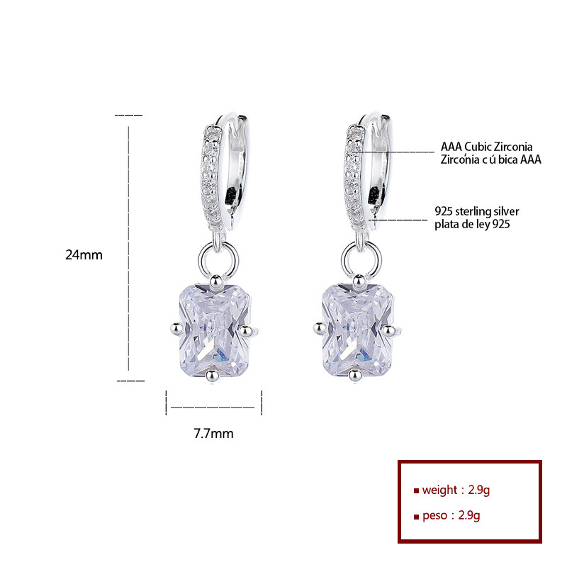 S925 Silver Zircon Earrings