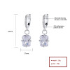 White Square Fashion Jewelry Wholesale Cz For Girls Hypoallergenicity 925 Drop Wedding Earrings