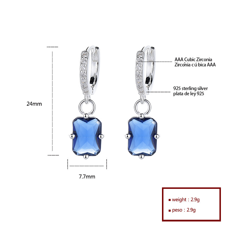 Pendientes cuadrados de moda Siren - S925