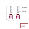 Red Square Cz Jewelry Wholesale For Women Designer 925 Silver Drop Earrings