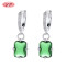 Green Sterling Silver Drop Earrings Stud Custom Made Jewelry Wholesale Square Fashion Jewelry