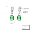 Green Custom Made Jewelry Wholesale Square Fashion Jewelry Sterling Silver Drop Earrings Stud