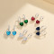 S925 Silver Heart Drop Earrings Hengdian Trendy With Colorful Zircon Wholesale
