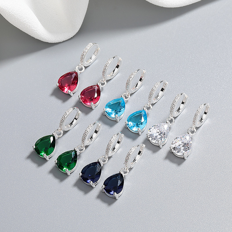 S925 Silver Classic Water Drop Zircon Earrings