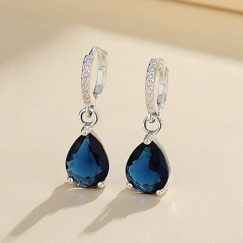 S925 Silver Classic Water Drop Zircon Earrings