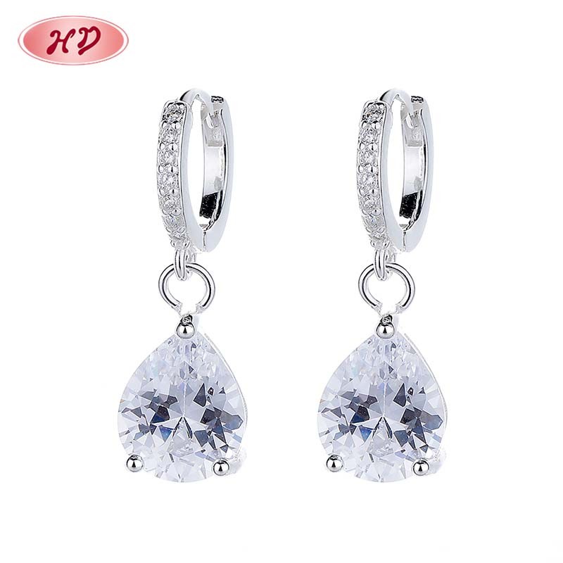 S925 Silver Classic Water Drop Zircon Earrings